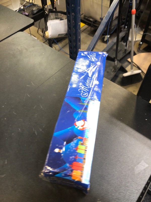 Photo 1 of Outdoor Christmas Decorations, 24 Tubes(Equivalent to 3 Sets of 12Inch 8-Tubes) Meteor Shower Lights Snow Falling Icicle Christmas Lights Outdoor for House Tree Halloween Garden Decor, UL Plug, Blue