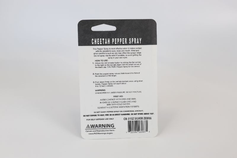 Photo 1 of 2 Pack Self Defense Cheetah Pepper Spray Maximum Strength 12ft Range UV Dye  - Zombie & Gold Scales 