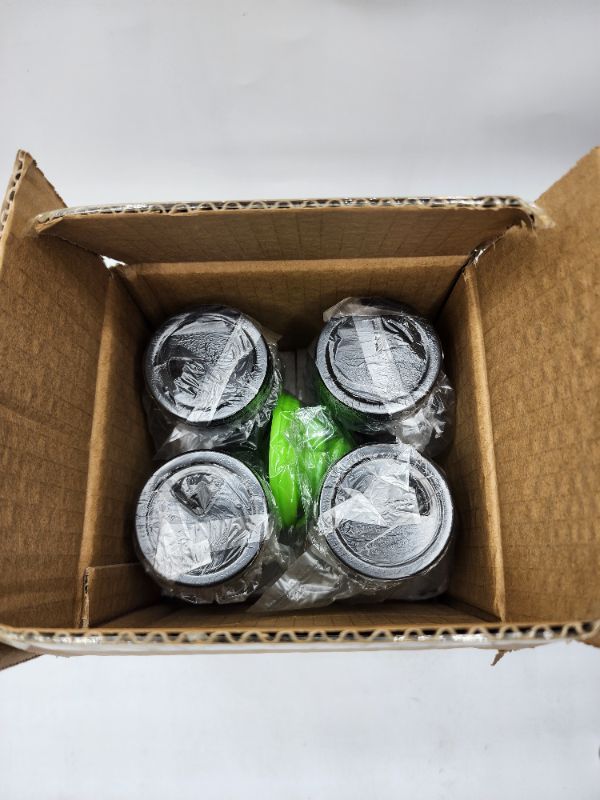 Photo 1 of 4 Pack Glass & Metal Seasoning Shakers 3 Different Lid Openings With Silicon Funnel 
