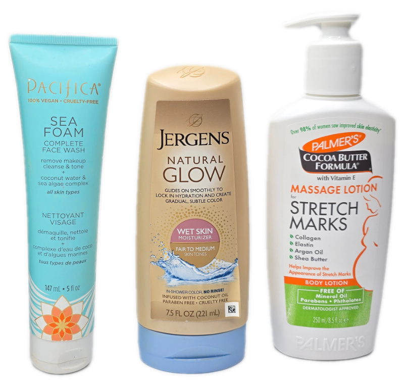 Photo 1 of 3 Pack Skin Products- 1 Stretch Mark Diminisher, 1 Jergens Natural Glow, & 1  Sea Foam Face Wash 