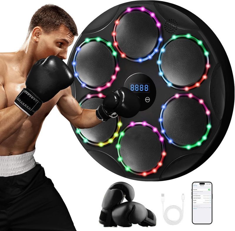 Photo 1 of Music Boxing Machine, Boxing Machine with Smart Bluetooth, 9 Speeds and Modes, LED Display for Home, Indoor and Gym