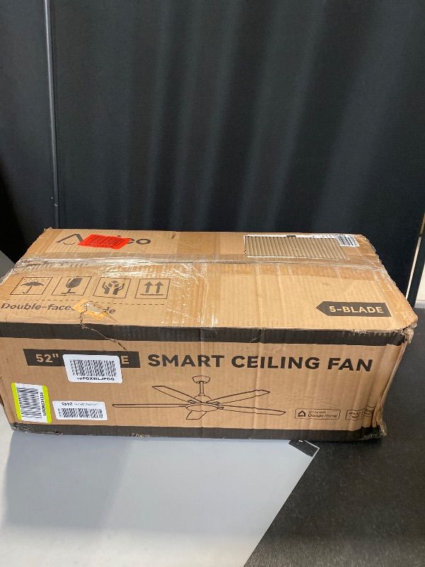 Photo 1 of Amico Ceiling Fans with Lights, 52 inch Smart Ceiling Fan with Remote/APP/Alexa Control, Reversible DC Motor, 5 Blades, 6 Speeds, 3CCT, Dimmable, Noiseless, Wifi Ceiling Fan for Bedroom, Farmhouse

