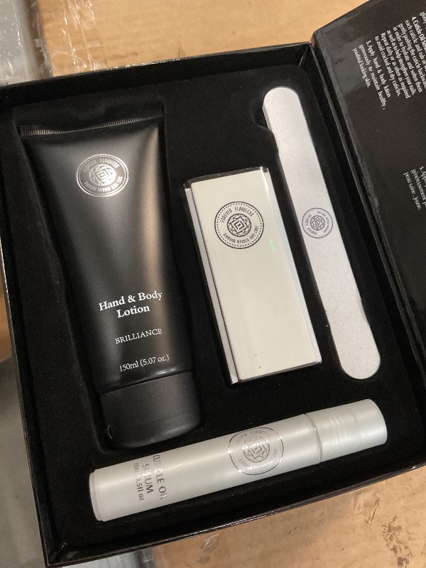 Photo 1 of  Deluxe Manicure Kit Covers All Basis Needed For Perfect Nails 3 In 1 Nail Trimmer Nail File 4-Way Nail Buffer Cuticle Oil Hand & Body Lotion For All Your Desires To Keep Your Nails Pristine New