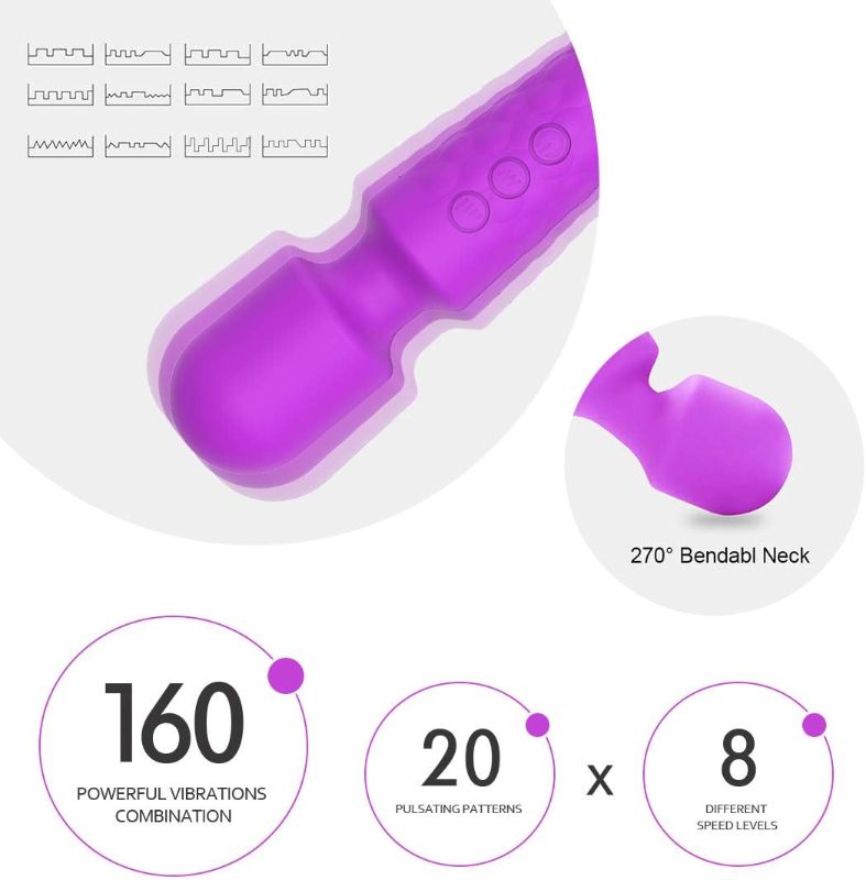 Photo 1 of 2024 Upgraded Personal Massager, Handheld Powerful Cordless Wand Massager Magic Recovery Effect for Women and Men, Body, Neck, Back and Shoulders-Black