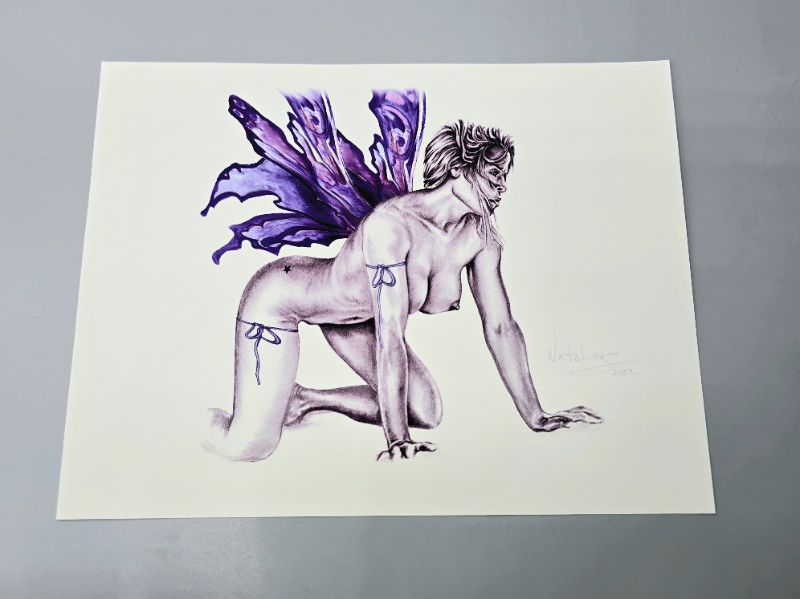 Photo 1 of Exotic Fairy Drawing By NataLious 2002  - Not Framed