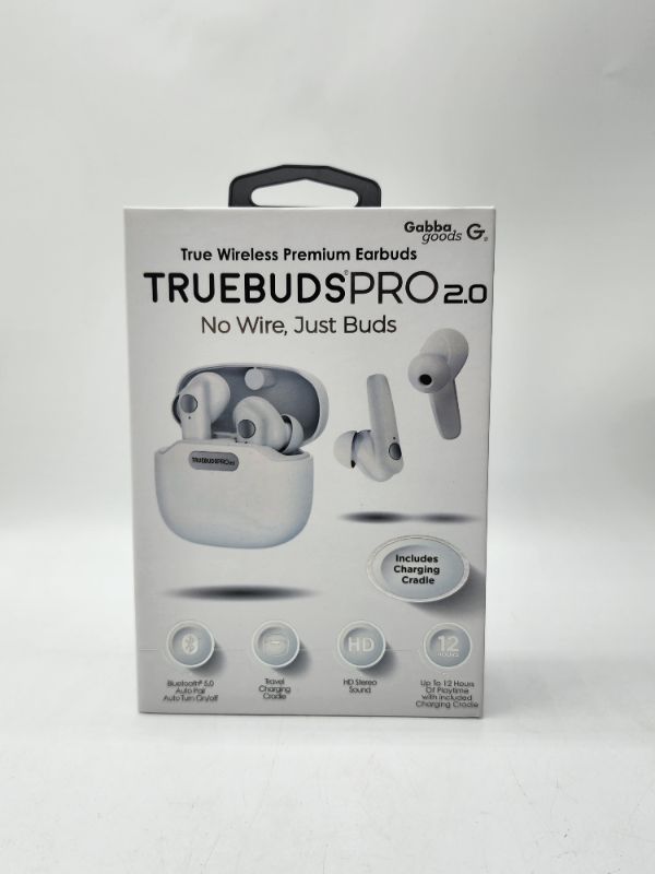 Photo 1 of Gabba Goods Truebuds Pro 2.0 5.0 Bluetooth with Auto Pair and Auto Turn On/Off, HD Sound, Up to 12 Hours of Playing Time Fully Charges Less Then a Hour