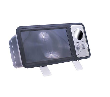Photo 1 of GabbaGoods 7-Inch Retro TV Video Bluetooth Speaker & Magnifier with Stand – Fits Most Phones – Portable – High Sound Quality