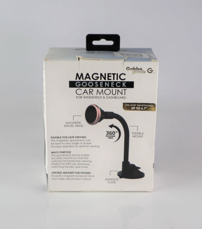 Photo 1 of GABBAGOODS Magnetic Goose Neck Car Mount Is Flexible 360 Degree Rotation Includes Car Mount and Metal Plate for Smartphone