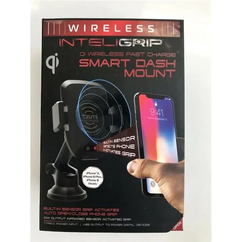 Photo 1 of TZUMI INTELIGRIP Smart Car Mount - Durable Fitted Bracket, Slip Resistant, Shock Proof, Holster Mounts To Dash & Windshield With Telescopic Arm  