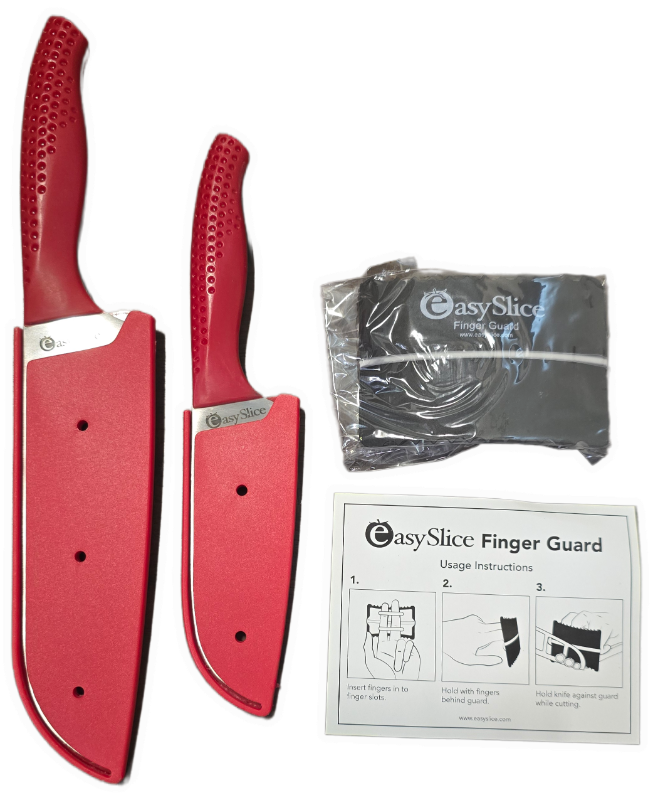 Photo 1 of Easy Slice Stainless Steel Kitchen Knives With Easy Slice Finger Guard