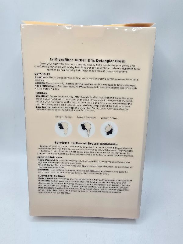 Photo 1 of Studio Dry 2 In 1 Pack 1 Detangling Brush With Peach Turban This Duo Helps Your Hair From Further Damage New
