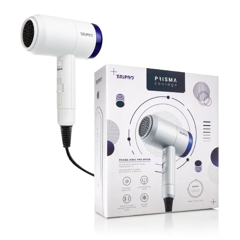 Photo 1 of Prisma Tiri Pro Dryer Crushed Tourmaline Gemstones Combined With Ionic Technology Adjustable Airflow Ensures Rapid Drying Times With Less Damage Giving Enhanced Smoothness & Shine Volumizing Anti Frizz Diffuser & Concentrator Nozzle Included New