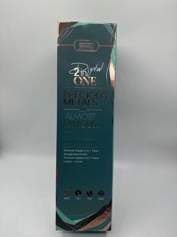 Photo 1 of Digital 2inONE Twist Flat Iron with Rose Gold Titanium Plates - Deep Emerald - Dual Volt-age: 100-240VAC,50/60 Hz -Temperature: 248° - 450° F(120°-232° C) - New