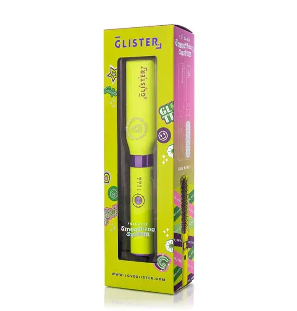 Photo 1 of Glister - Foldable Smoothing System Brush Detangles & Straightens In One Stroke For Sleek Frizz-Free Hair Leaving Hair Shiny & Glossy  Has a Protective Tourmaline Gemstone Thermal Surfacing Temperature Settings Up To 430°F 360° Swivel Cord New