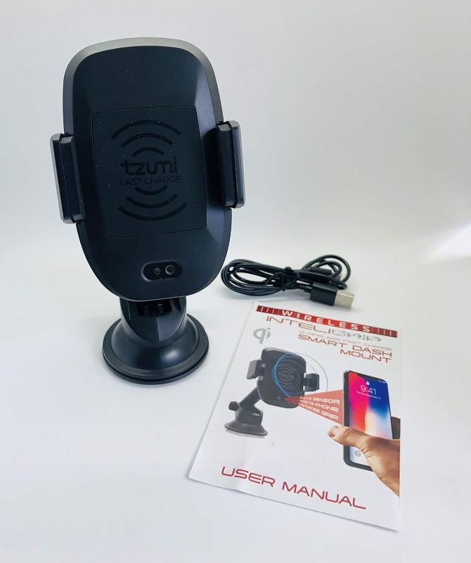Photo 1 of TZUMI INTELIGRIP Smart Car Mount - Durable Fitted Bracket, Slip Resistant, Shock Proof, Holster Mounts To Dash & Windshield With Telescopic Arm  