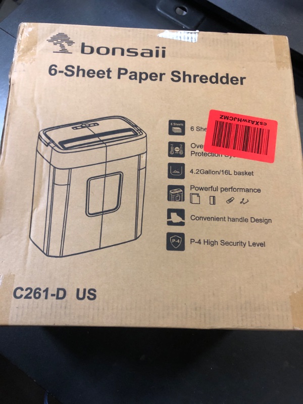 Photo 1 of Bonsaii 6 Sheet High Security Micro Cut Paper Shredder