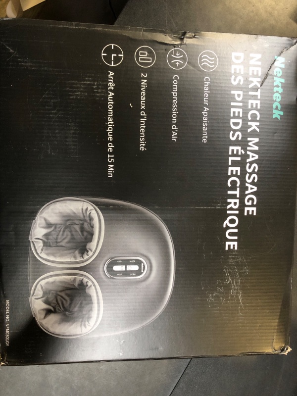 Photo 1 of Nekteck Shiatsu Foot Massager Machine with Soothing Heat, Deep Kneading Therapy, Air Compression, Improve Blood Circulation and Foot Wellness,Relax for Home or Office Use(Gray)
