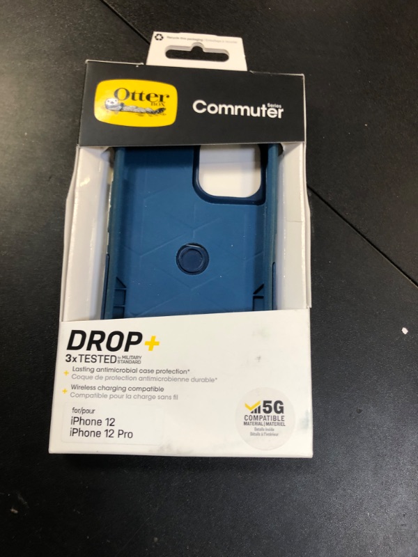 Photo 1 of OtterBox iPhone 12 and iPhone 12 Pro Commuter Series Case - BESPOKE WAY (BLAZER BLUE/STORMY SEAS BLUE)