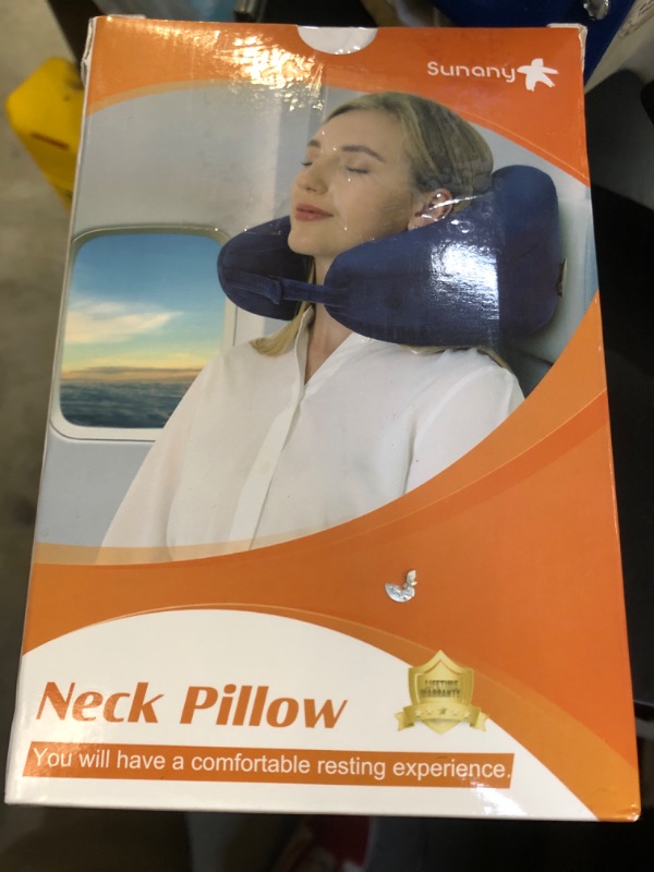 Photo 1 of Neck Pillow for Travel Inflatable Airplane Pillow Comfortably Supports Head,Neck and Chin,Inflatable Travel Pillow with Soft Velour Cover,Hat,Portable Drawstring Bag (Grey)