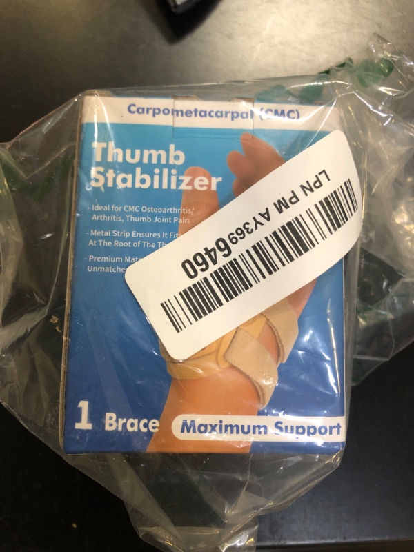 Photo 1 of FORTEMOTUS CMC Thumb Brace Splint, CMC Joint Support Stabilizer for Thumb CMC Joint Pain, Instability, Tendonitis, Lightweight & Adjustable Thumb Support Brace for Men and Women, Sand - Left Hand