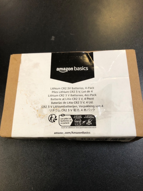 Photo 1 of Amazon Basics CR2 Lithium Batteries, 3 Volt, Long Lasting Power, Low Self-Discharge Rate Pack of 4
