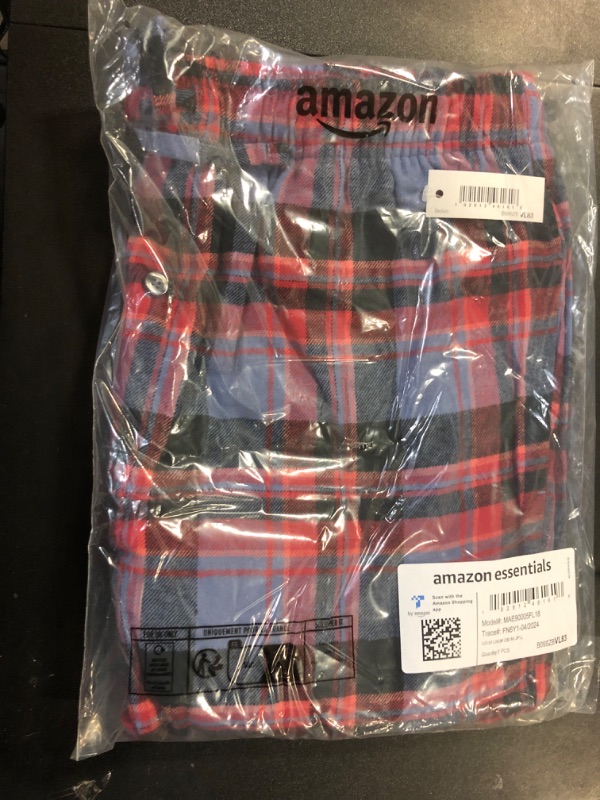 Photo 2 of Amazon Essentials Men's Flannel Pajama Pant - Discontinued Colors, Blue Mixed Tartan, Medium