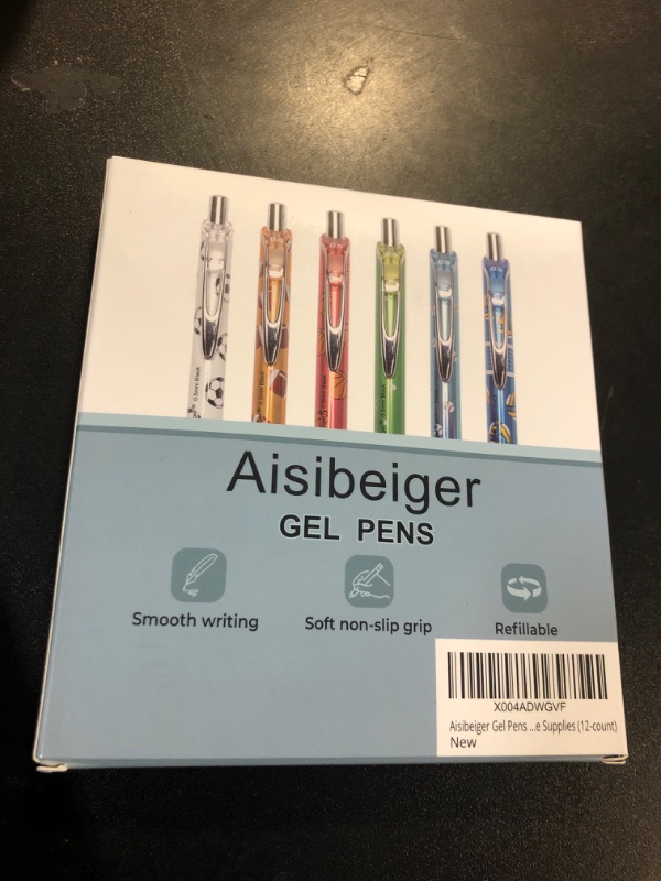 Photo 2 of Aisibeiger Gel Pens Fine Point 0.5mm Black Ink Gel Pen Retractable Cute Pens for Smooth Writing School Office Supplies (12-count)