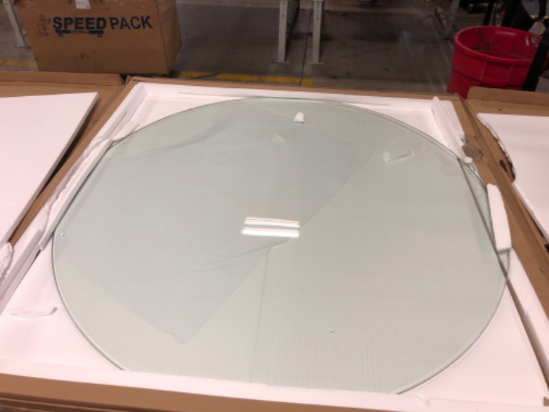 Photo 3 of 54" Inch Round Glass Table Top 1/2" Thick Tempered Beveled Edge by Fab Glass and Mirror