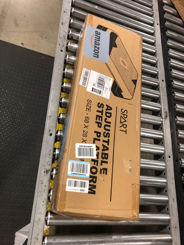 Photo 1 of SPART Adjustable Workout Aerobic Stepper, Aerobic Exercise Step Platform with 4 Risers, 3 Levels Adjust 4" - 6" - 8", 26.77" Trainer Stepper with Non-Slip Surface For Home Gym, Black-Orange