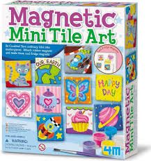 Photo 1 of 4M Magnetic Mini Tile Art, Art & Crafts DIY Kit, For Boys & Girls Ages 8+ (18 count) + Bonus Box