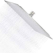 Photo 1 of 16 Inch Square Rain Shower Head, 304 Stainless Steel, Ultra Thin High Pressure Bathroom Rainfall Showerhead 