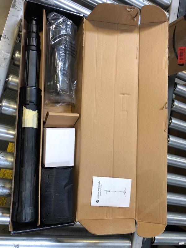 Photo 1 of Rechargeable LED Work Light with Stand, 67" Tall Portable Cordless Work Light 3-head, 8AH Battery, 500/1500/2500 Lumen, 4000/6500K Dimmable Camping Light with Detachable Tripod (Carrying Bag Included)