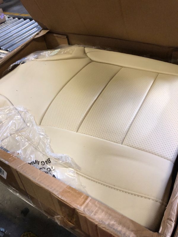 Photo 2 of EKR Custom Fit RAV4 Car Seat Covers for Select Toyota RAV4 2019 2020 2021 2022 2023 2024 LE,XLE,XLE Premium,Limited - Full Set,Leather(Beige)