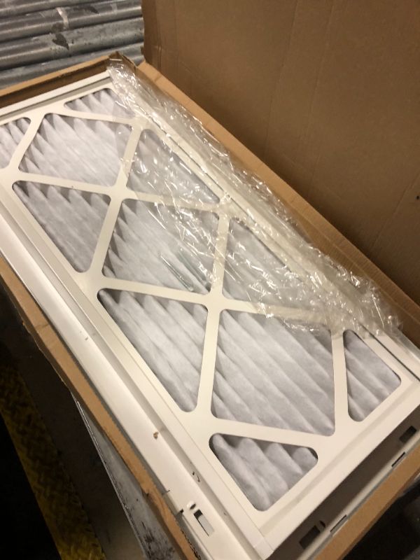 Photo 3 of 24" X 10" Return Air Filter Grille * - Filter Included * - Easy Plastic Tabs for Removable Face/Door - HVAC Vent Duct Cover - White [Outer Dimensions: 25.75w X 11.75h]