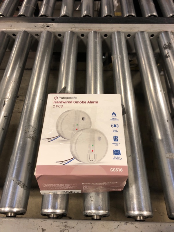 Photo 1 of Detector, Hardwired Interconnected Smoke Detectors, Smoke Alarm with Replaceable 9V Battery, Interconnects Up to 12 Fire Alarms Smoke Detectors, Photoelectric Fire Alarm with Test/Silence Button