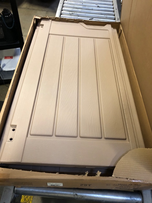 Photo 1 of YITAHOME Extra Large Outdoor Horizontal Storage Shed, 4.5x4ft Resin Tool Sheds w/o Shelf, Easy to Assemble Waterproof Storage for Trash Cans, Garden Tools, Lawn Mower, Lockable, Brown