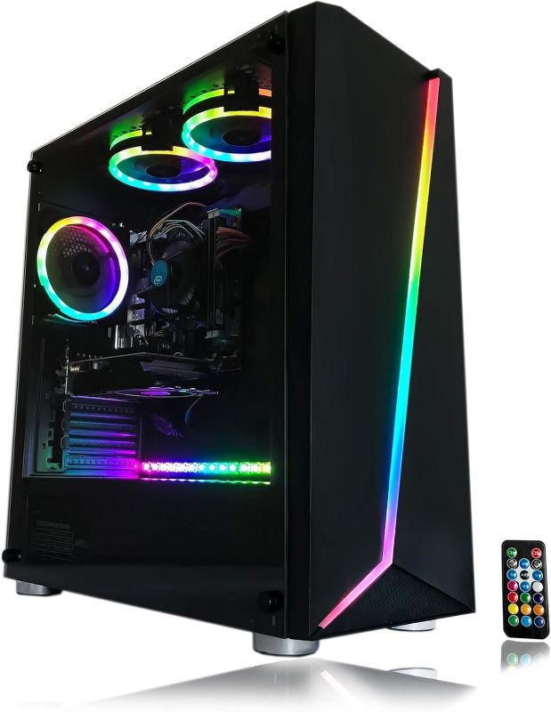 Photo 1 of Alarco Gaming PC Desktop Computer Intel i5 3.10GHz,8GB Ram,1TB Hard Drive,Windows 10 pro,WiFi Ready,Video Card GTX 650 1GB, 3 RGB Fans with Remote
