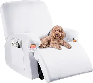 Photo 1 of Soft Spandex Recliner Chair Covers, 4 Pieces Lazy Boy Recliner Cover for Recliner Chair, Stretch Cover for Recliner slipcovers Good Choice for All Seasons(XL,White)
