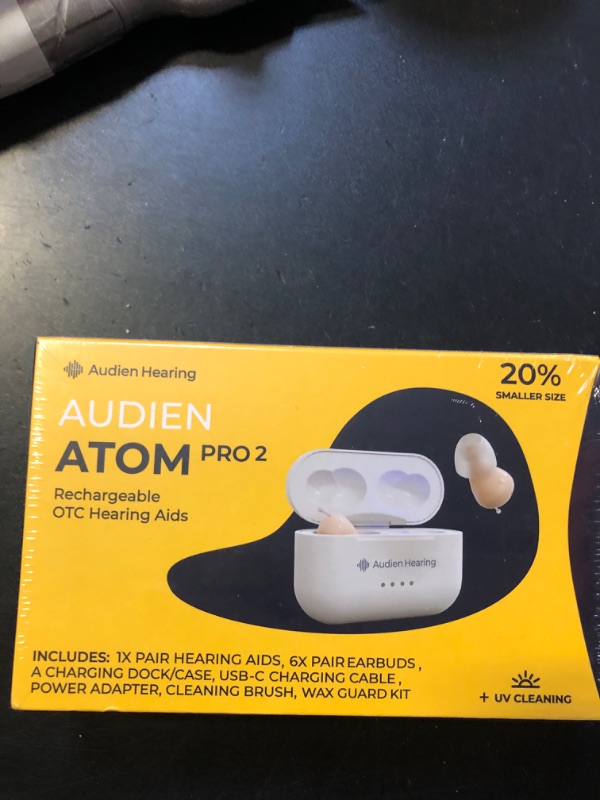 Photo 2 of Audien ATOM PRO 2 Wireless Rechargeable OTC Hearing Aid, Premium Comfort Design and Nearly Invisible