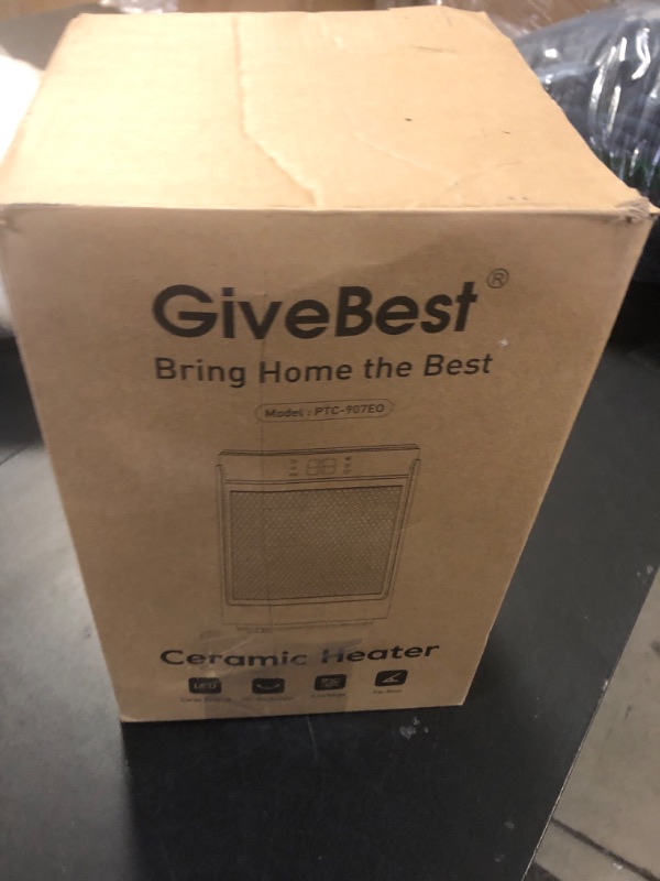 Photo 1 of GiveBest Space Heater for Indoor Use, 1500W Portable Electric Heater with Thermostat, 80°Oscillation, 12H Timer, 5 Modes, Eco Mode and Fan Mode, PTC Ceramic Fast Safety Heater for Office Bedroom Home