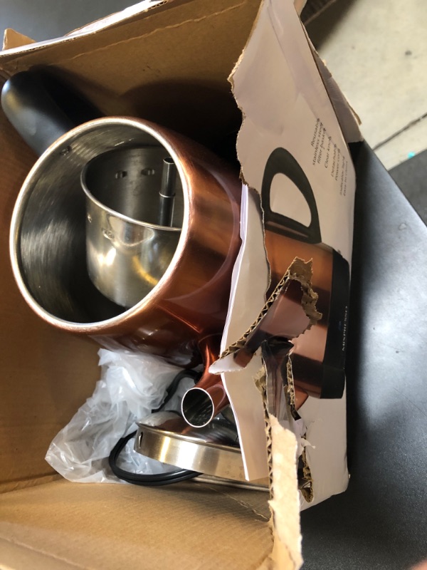 View 2 of Mixpresso Electric Coffee Percolator Copper Body with Stainless Steel Lids Coffee Maker, Percolator Electric Pot - 4 Cups, Copper Camping Coffee Pot