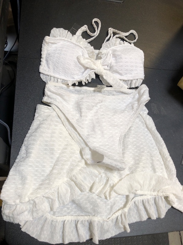 Photo 1 of 9 YR OLD BATHING SUIT WHITE 3 PCS