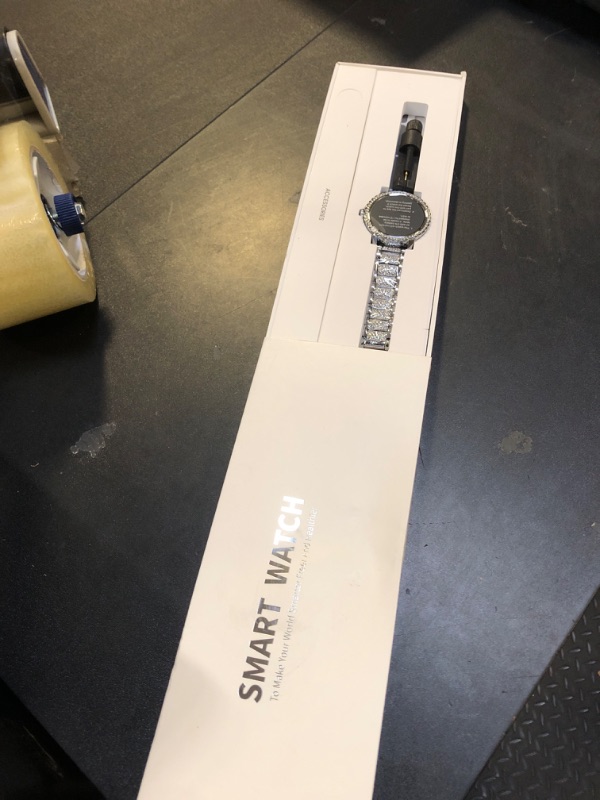 Photo 1 of Smart Watch for Women with Diamonds (Answer/Make Call),1.32''Full Touch Screen Smartwatch for Android Phones,Fitness Tracker with Heart Rate/Blood Oxygen/Sleep Monitor,AI Voice with 3 Bling Straps