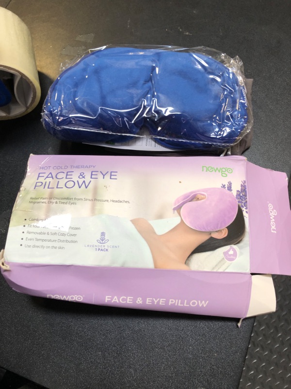 Photo 1 of Heating Pad Sinus Relief Mask Moist Heat Face Eye Mask Microwavable, Warm Compress for Sinus Pressure Relief, Migraine, Tension Headache Relief - Blue