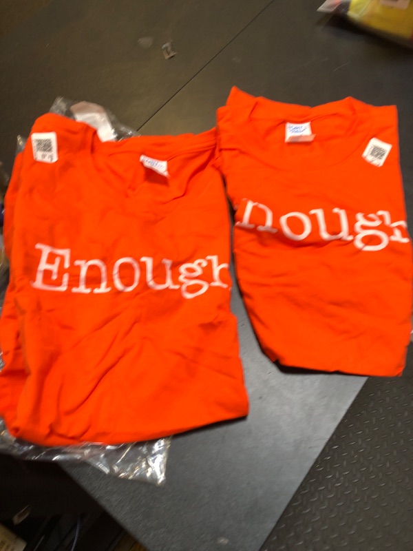 Photo 1 of 2 PCK T-SHIRTS ORANGE ENOUGH M/XL