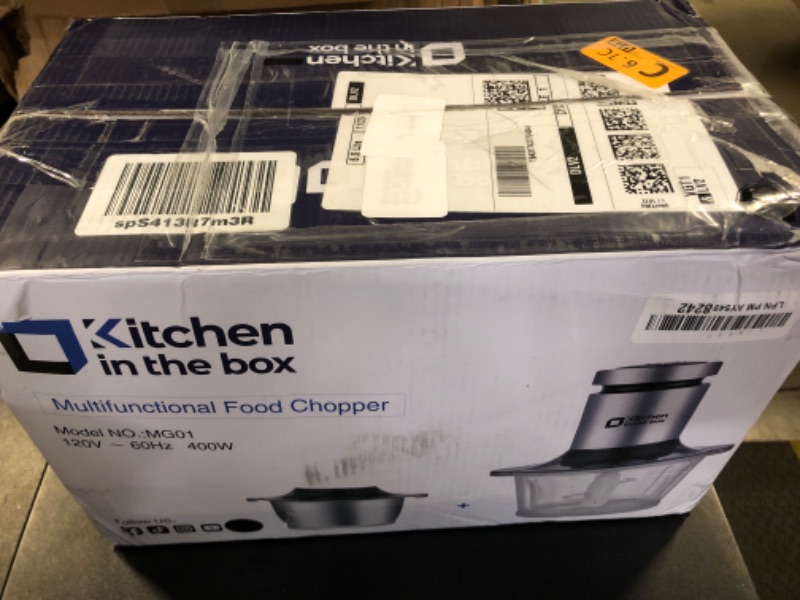 Photo 1 of Kitchen in the box Food Processors,Small Meat Grinder & Food Chopper Electric Vegetable Chopper with 2 Bowls (8 Cup+8 Cup)& 2 Bi-Level Blades for Meat/fish/Vegetable/Baby Food (Black,8cup+8cup)