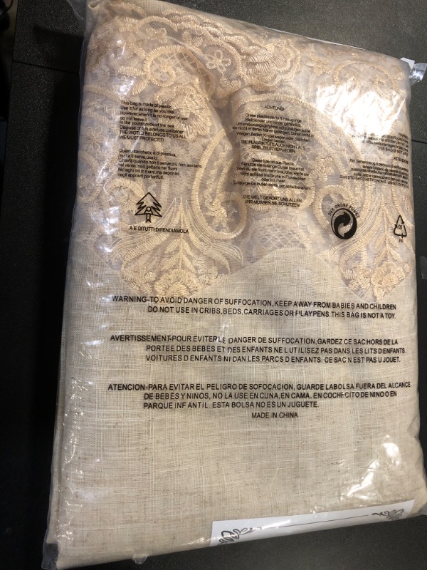 Photo 1 of OOKSEN Lace Tablecloth, Farmhouse Linen Tablecloth for Oval Table, Vintage Oval Tablecloth Rustic Table Cover with Exquisite Macrame Border for Kitchen Dining Table (Linen, 60 x 120 inch)