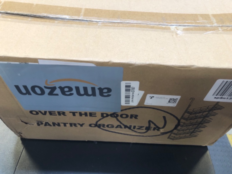 Photo 1 of Mefirt Over The Door Pantry Organizer, Wall Mount Spice Rack, Pantry Hanging Storage and Organization, 6 Adjustable Baskets Heavy-Duty Metal for Home & Kitchen, Back of Door Seasoning Rack - White