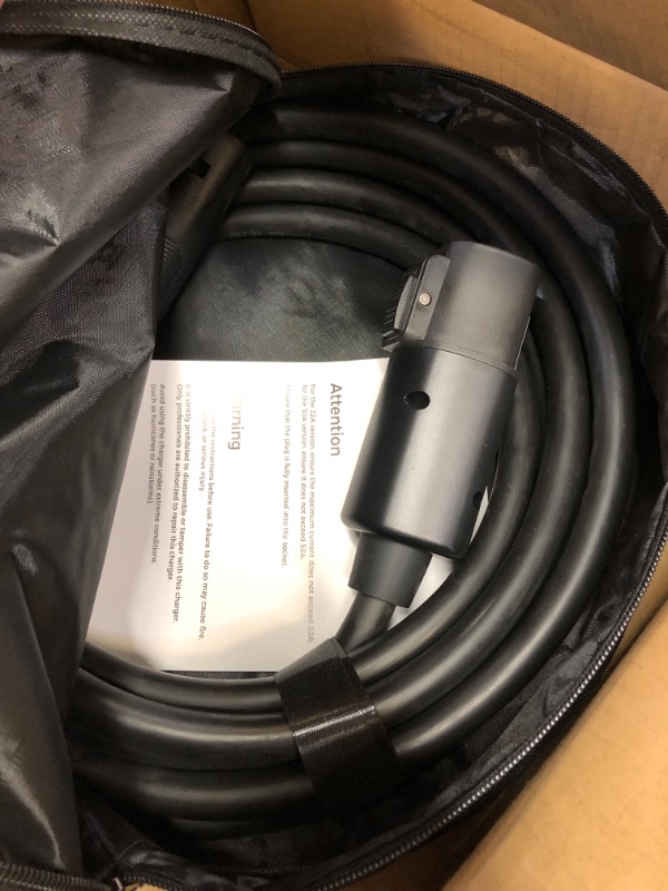 View 2 of Extension Cord for Tesla, 32A Max Current with NACS Connector Extension Cable for Level 1 and 2 EV Charger with Portable Bag (16.4 ft)