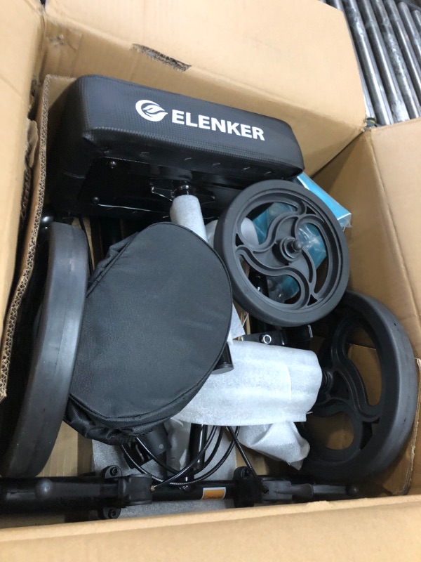 Photo 1 of ELENKER Knee Scooter Economy Knee Walker with Dual Braking System for Injury or Surgery to The Foot, Ankle Injuries Bright Black